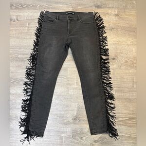 Express Jeans Legging Mid Rise Fringe Detail SZ 12R